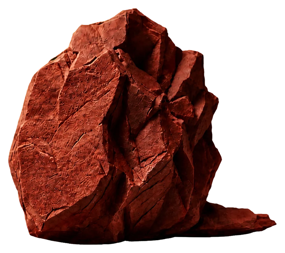 Escultura de pedra vermelha