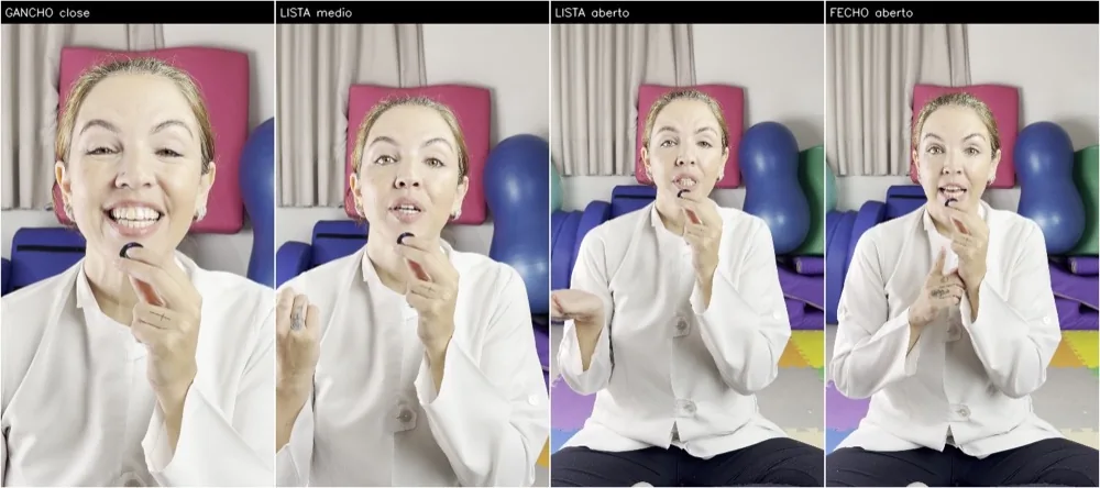Prancha com quatro enquadramentos planejados para a captação de vídeo de Tati Safra.